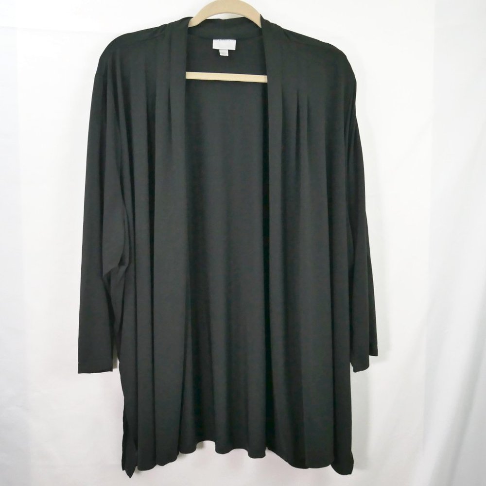 Avenue - Black Cardigan w/Slit Sleeves - 30/32